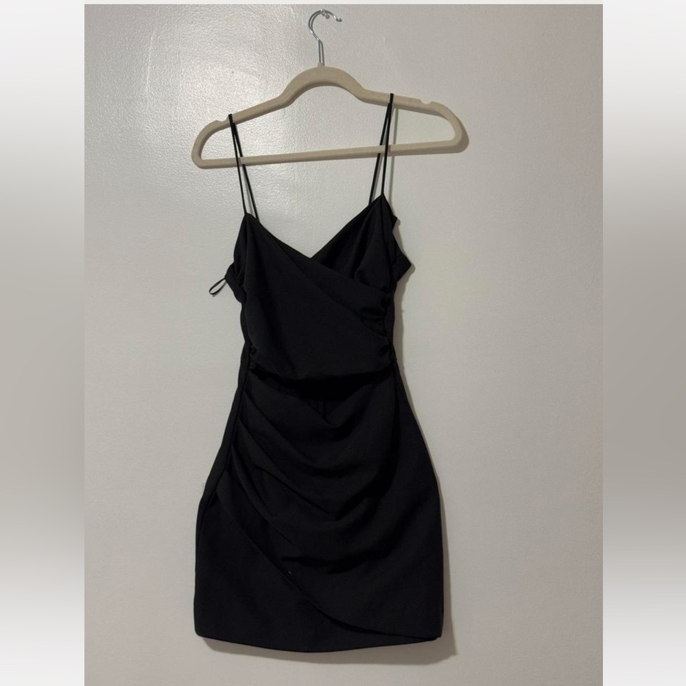 Zara Black Draped Mini Dress
